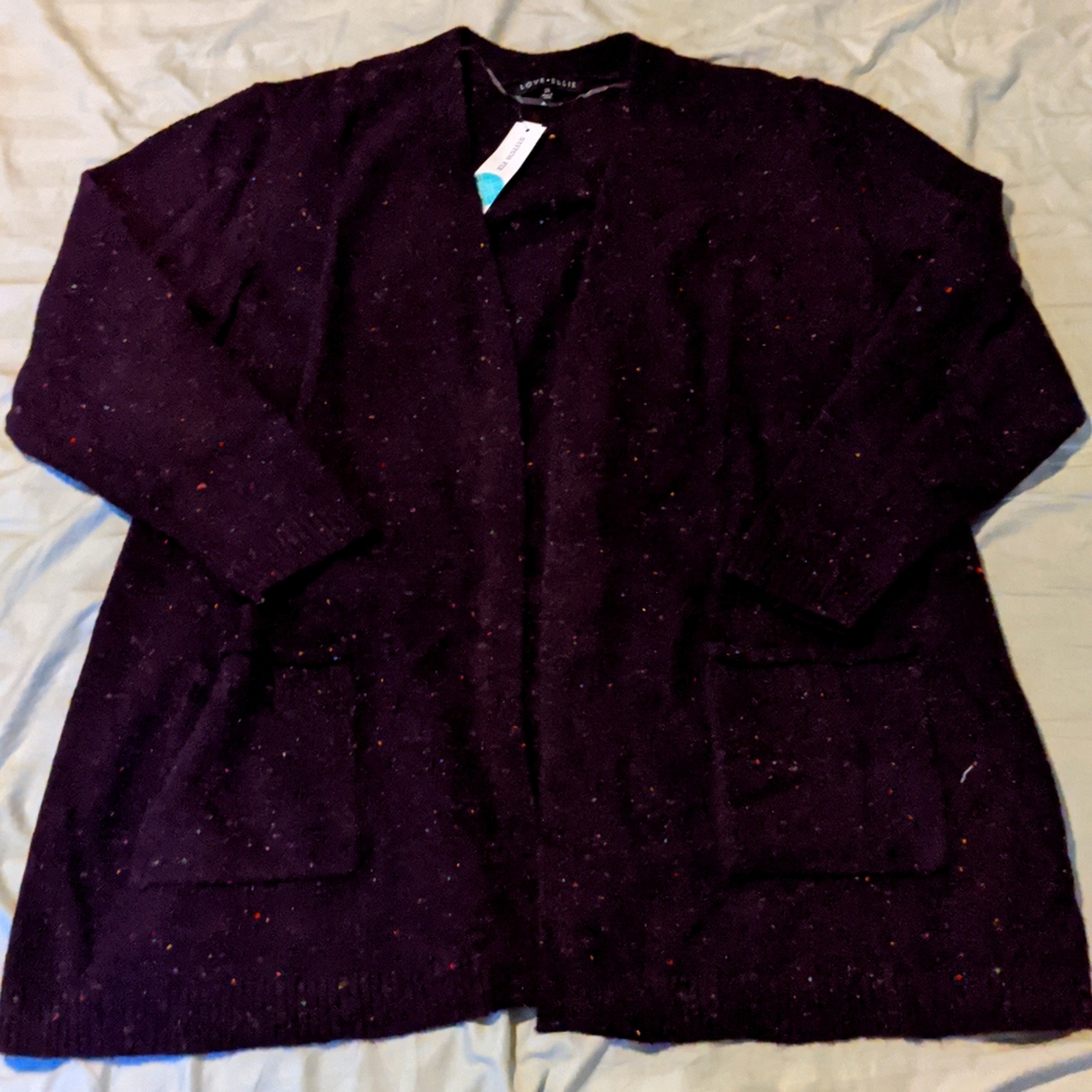 *NWT* Love Ellie purple funfetti cardigan